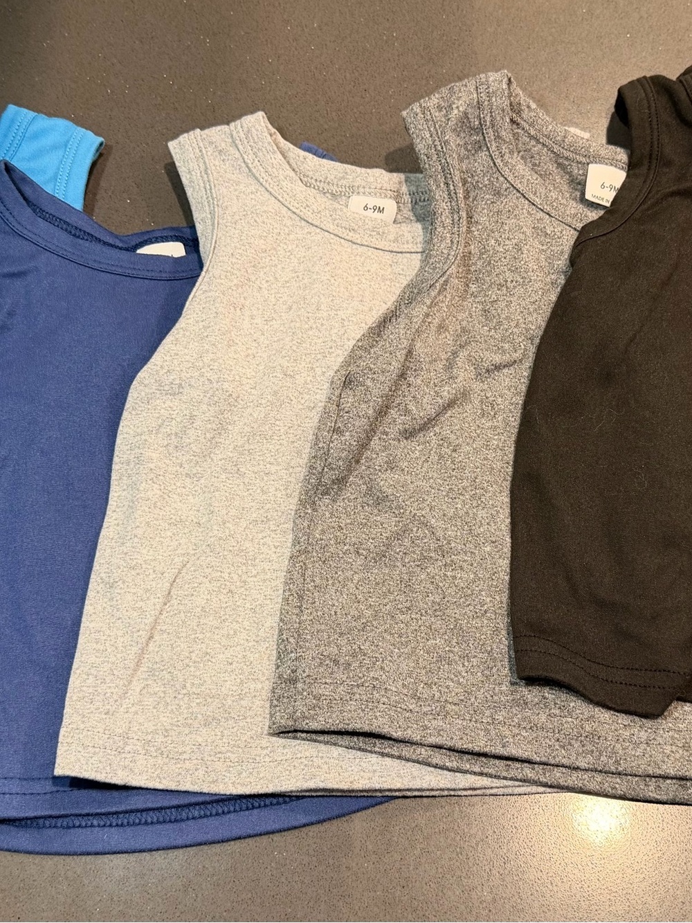 SHEIN Kids Solid Tank Tops - Black, Blue, Light Gray, Heather Gray